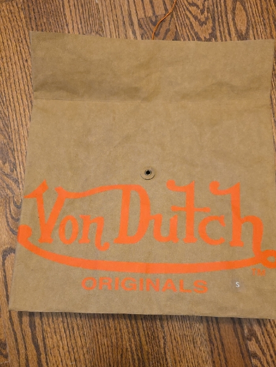 Von Dutch Cropped Navy Hoodie with Pink Script Logo - Picture 6 of 8